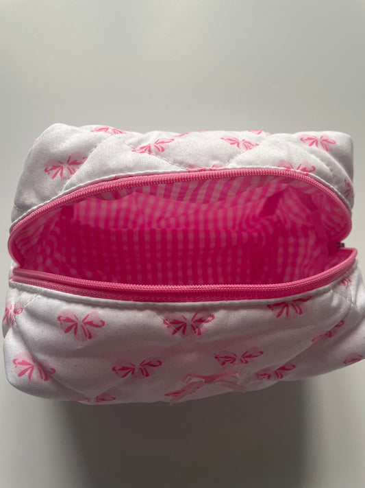 Trousse rose et blanc