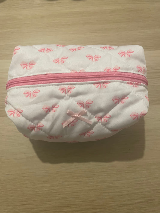 Trousse rose et blanc
