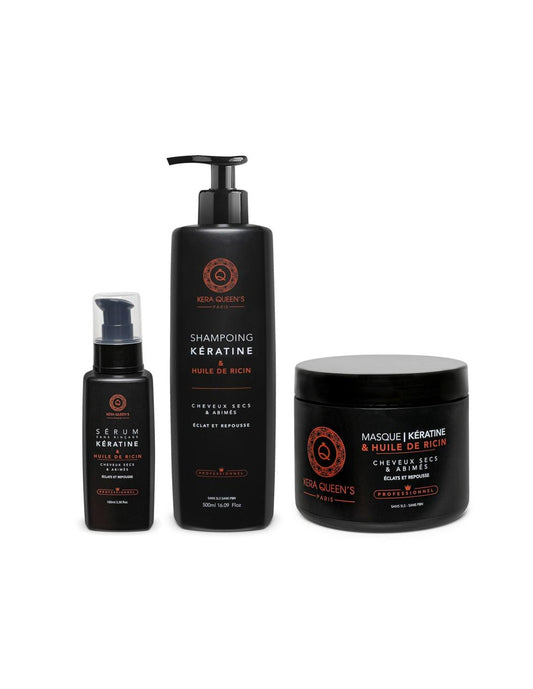 Kit trio ricin & kératine -cheveux sec & pousse de cheveux